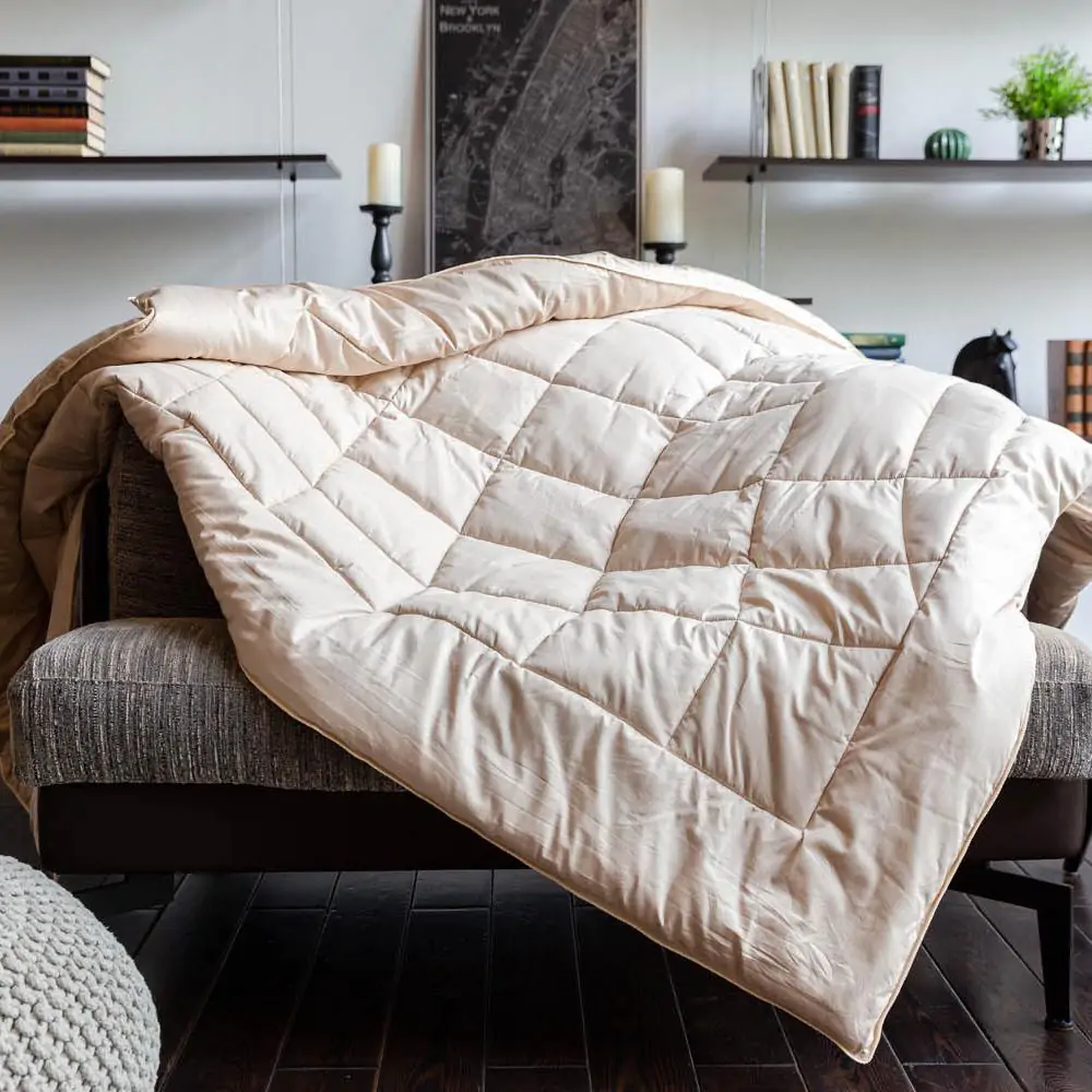 Одеяло шерстяное ALMOND CAMEL GRASS