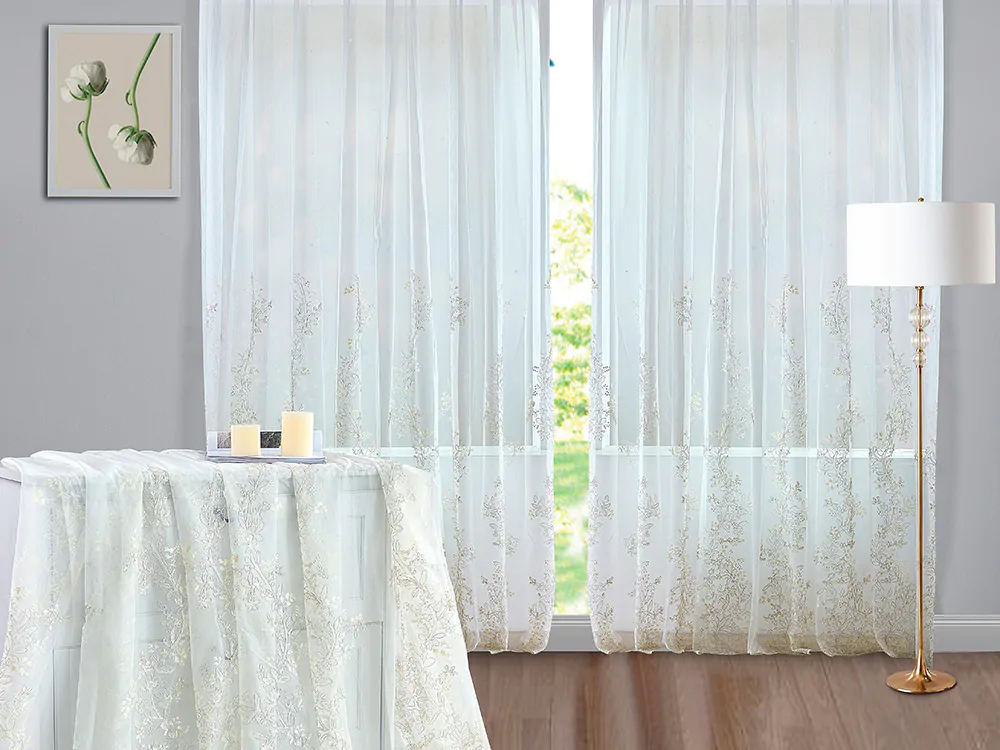 Тюль Asabella A-11 с вышивкой 270*275 (2 шт.) купить в Москве!