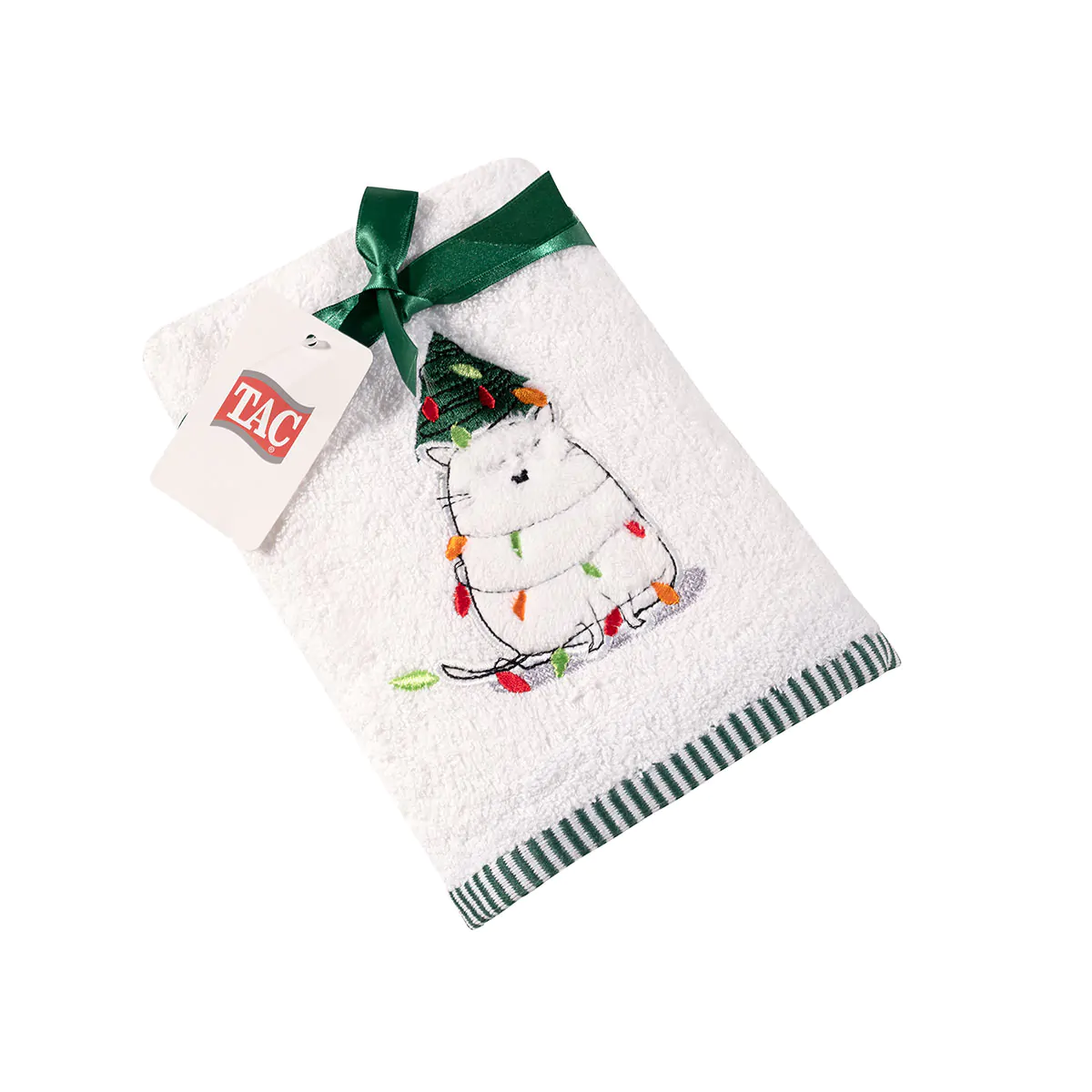 Полотенце TAC NEW YEAR 50x90 CAT белое купить 100% хлопок