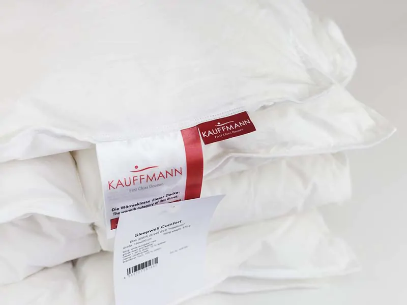 Одеяло пуховое Kauffmann Sleepwell Comfort Decke всесезонное бирки