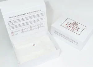 Образец упаковки постельное белье шелк CREAMY WHITE GRASS