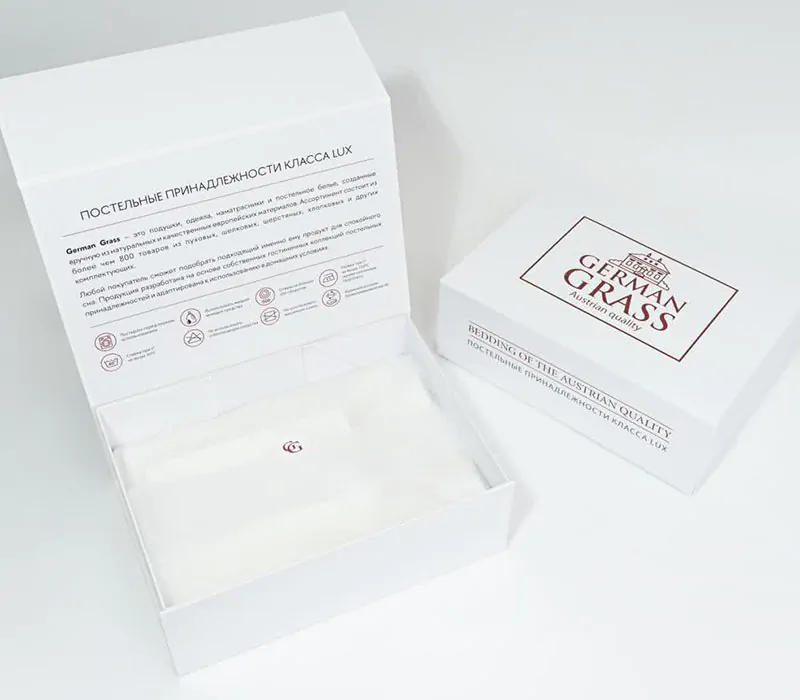 Образец упаковки постельное белье шелк CREAMY WHITE GRASS