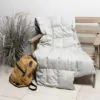 Плед пуховый Travel Plaid Grass серый купить дорожный плед